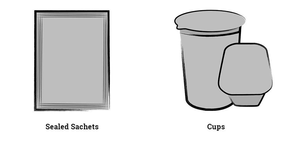 Sealed Sachets and Cups
