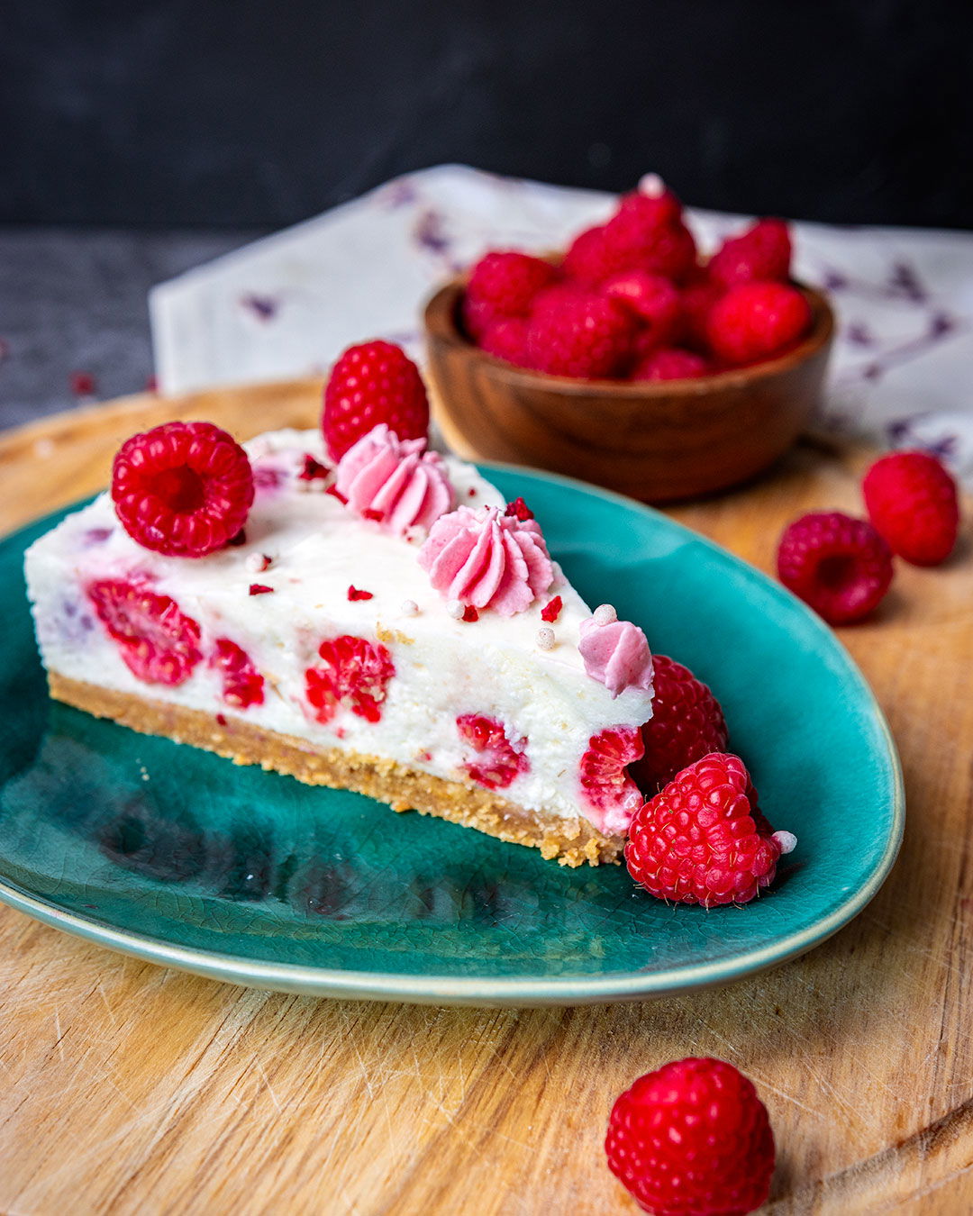 Joghurttorte mit Himbeeren ⋆ Schnelle und einfache Joghurt-Sahne-Torte