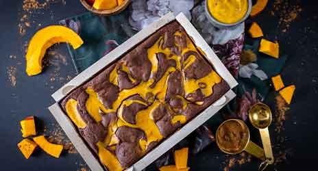 Brownies mit Kürbis-Cheesecake-Swirl