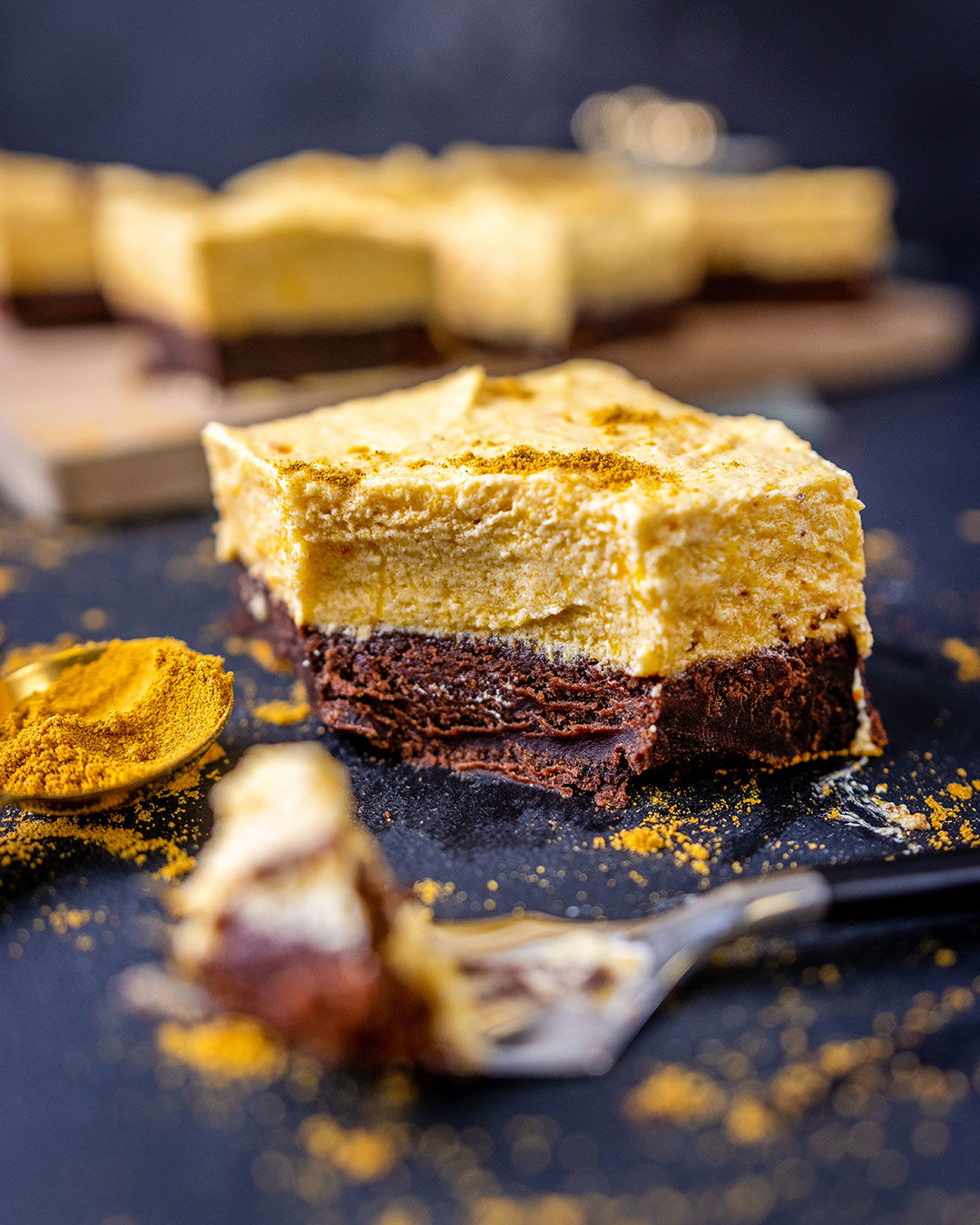 Saftige Brownies mit Pumpkin Spice Frosting