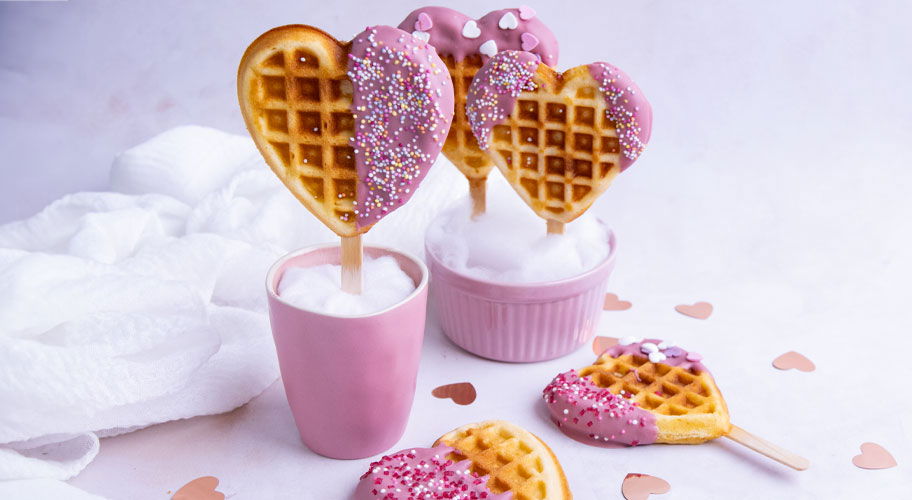 Waffeln am Stiel Rezept – Herzwaffeln zum Valentinstag