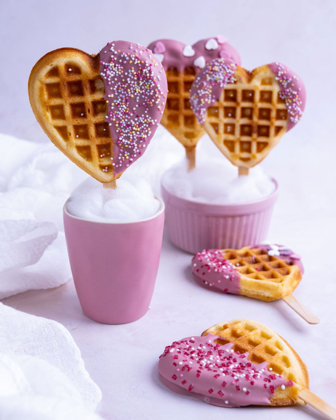 Waffeln am Stiel Rezept – Herzwaffeln zum Valentinstag