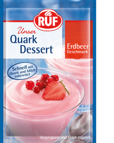 Strawberry-flavoured quark dessert