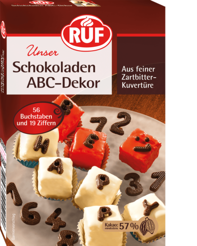 Schokoladen ABC-Dekor